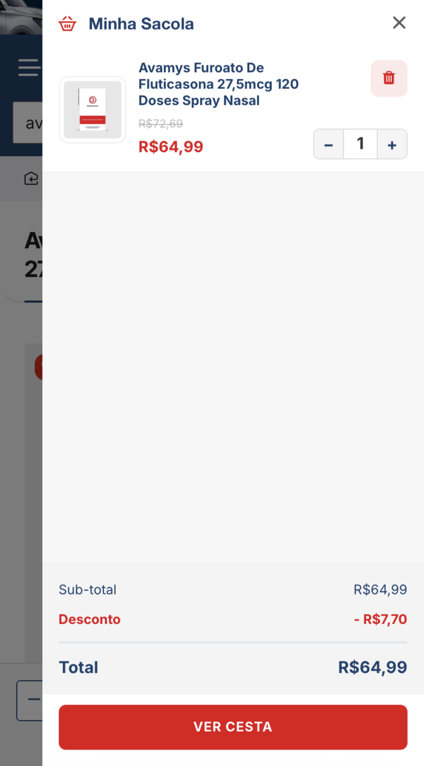 Passo 4 — desconto aplicado automaticamente na compra